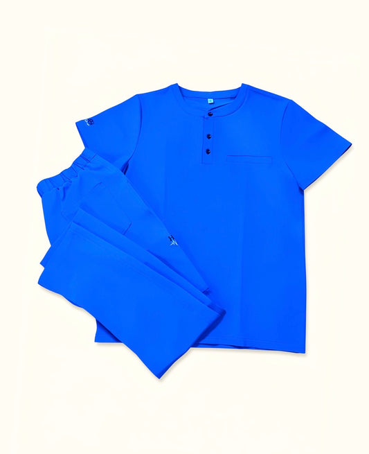 Royal blue slim tapered scrubs
